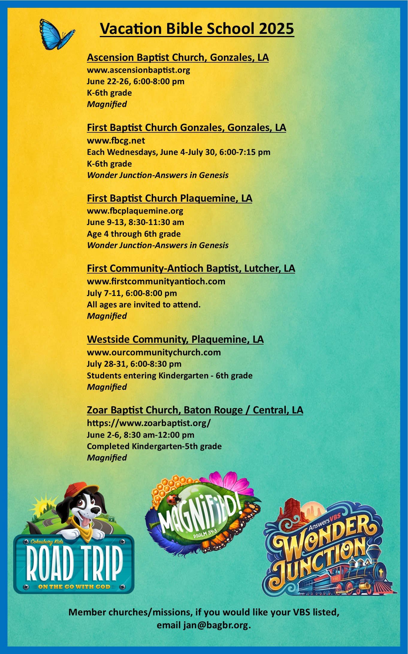 Vacation Bible Schools 20225